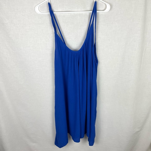 NWT Lovestitch Crinkle Blue Gauze Katja Casual Mini Dress - Picture 2 of 5